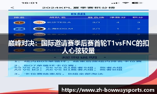 巅峰对决：国际邀请赛季后赛首轮T1vsFNC的扣人心弦较量